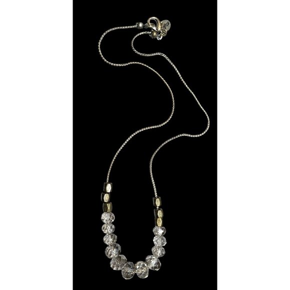 Express Sparkling Glass Beaded Necklace With Gold Tone Metal Accents - Picture 1 of 6